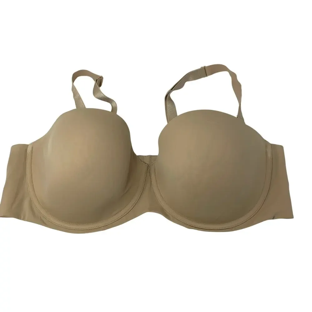 Cacique Lightly Lined Multi-Way Strapless Bra Womens Size 46D Nude Beige